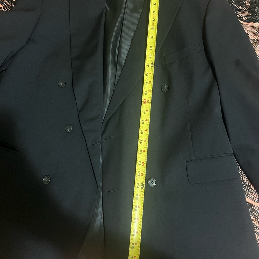 Gianni 100% wool sophisticated Black Men's Double-Breasted Blazer - Picture 3 of 6